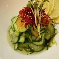 Sunomono Salad · fresh cucumbers, daikon, carrots, sweet rice vinegar