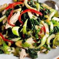 Vegetable · A mixture of vegetables; Bok choy, broccoli, carrots, cabbage and bean sprouts. 
Stir fried ...