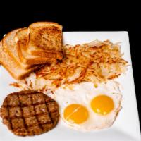 Patty & Eggs · Consuming raw or undercooked meats, seafood, poultry or eggs may increase your risk of food ...