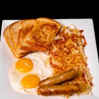 Sausage Links & Eggs · Consuming raw or undercooked meats, seafood, poultry or eggs may increase your risk of food ...