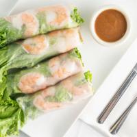 Spring Roll / Gỏi Cuốn Tôm  · Shrimp and pork spring roll in rice paper with fish sauce.