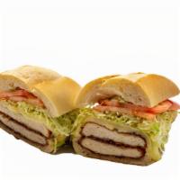 #15 -. Reel Lady · Breaded Chicken Cutlet, Low Sodium Provolone, Lettuce, Tomato, Mayo, on a SUB.