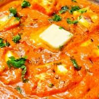 Paneer Makahni · Vegetarian. Cube of cheese lightly cooked in a special sauce.
