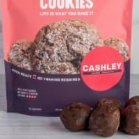 Cashley (Triple Chocolate) Frozen Cookie Dough · 12 Pre-portioned Triple Chocolate cookie dough balls.