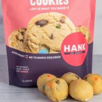 Hank (M&M) Frozen Cookie Dough · 12 Pre-portioned M&M frozen cookie dough balls