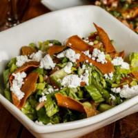 Fattoush Salad · Romaine, cucumber, tomatoes, green onions, fresh mint, tossed in an olive oil, and vinegar d...