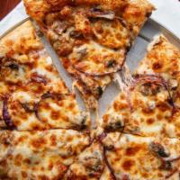 Veggie · Vegetarian. Pizza sauce, spinach, green peppers, mushrooms, olives, onions, and mozzarella c...