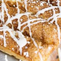 Gf!!! Cinnamon Sticks (Dd) · Small, Gluten Free dough, baked with cinnamon and raw sugar. Topped with house-made cream ch...