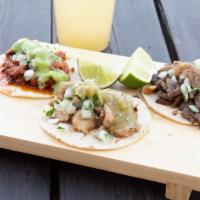 Chicken Street Tacos · Corn tortilla filled with chicken and your choice not cilantro, onions and salsa.