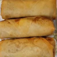 Chicken Egg Rolls · Our home-made fried chicken egg rolls filled with ground chicken, vegetables stir-fry with c...
