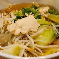 Thai Noodle Soup · Rice noodle in broth with celery, onion, bean sprouts, and cilantro.
Choice of Chicken, pork...