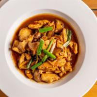 Ginger Stir Fry · Fresh ginger stir-fried with onions, mushrooms, bell peppers, and green onions in our delici...