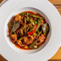 Spicy Green Beans · Traditional spicy Thai dish stir-fried with green beans, bell peppers in a red chili paste s...