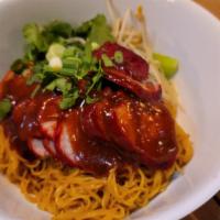 Thai Street Noodle W/Bbq Pork (Egg Noodle W/O Soup) - New · Egg Noodle with roasted port served w/o soup, comes with bean sprouts and garnished with oni...