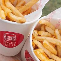 Virgin Fries · Seasoned fries. Add Cajun seasoned for an additional charge.