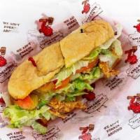 Soft Shell Crab Po'Boy · Dressed with lettuce, tomato, pickle and mayo on a French roll