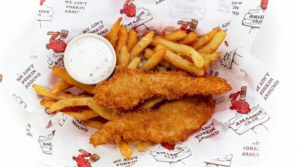 Kids Chicken Tenders · Served with fries
