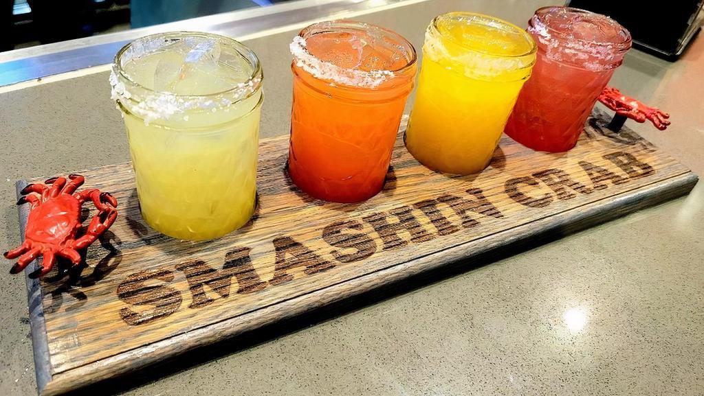 Margarita Flight · Contains Alcohol, Valid ID Required!. A flight of your SMASH'D Margarita favorites! Classic, Prickly Pear, Mango and Strawberry!