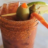Smash'D Mary · Contains Alcohol, Valid ID Required!. House made Cajun Bloody mary with Pickled Veg & Crab L...