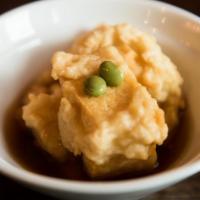 Agedashi Tofu · Deep fried tofu with housemade dashi sauce and green onion.