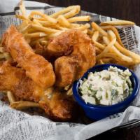 Fish & Chips · Cod, thin fries, and tartar sauce.