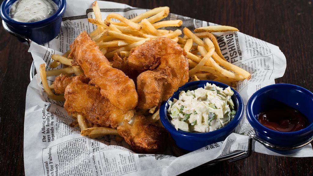 Fish & Chips · Cod, thin fries, and tartar sauce.