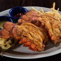 Billy'S Lobstah Tails (3 Tails) · Fried or grilled, thin fries, grilled corn, and melted butter.