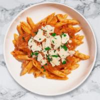 Vodka Nights Pasta (Penne) · Fresh penne pasta served with a smooth creamy tomato sauce and your choice of toppings.