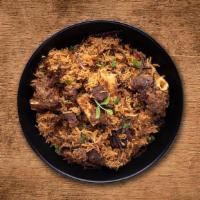 United Goat Biryani · Long grain premium basmati rice cooked with tender morsels of bone in goat meat in our signa...
