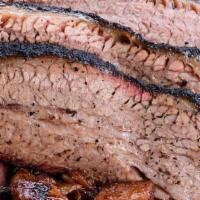 3 Meat Bbq Plate · Choice of three 1/4 lb portions of meat, and choice of two sides. Includes bread, pickles, o...