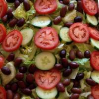 House Salad · tomato - peppers - onion - carrot - croutons - sunflower seeds - Italian vinaigrette.