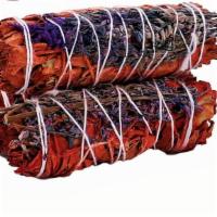 Dragons Blood Smudge Stick · DRAGON’S BLOOD SAGE: White sage covered in Dragon’s Blood resin. Once thought to be the bloo...