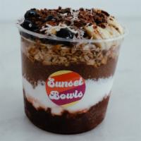 Balboa · Cacao & coconut base, 
cacao chia pudding, honey almond granola, blueberry, banana, cacao ni...