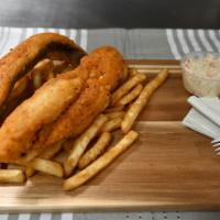 Whiting Fish · Witing fish fried, french fries and cole slaw.