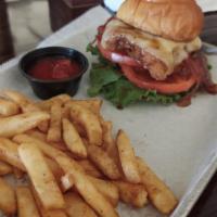 Big Jimmy · Two 1/4 lb patties, four slices of Applewood smoked bacon, aged Cheddar. Sub onion rings or ...