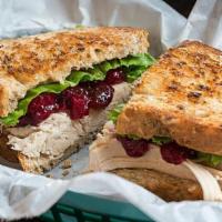 Turkey Cranberry. · Turkey breast, cranberry relish, mayo and lettuce on grilled multigrain.