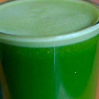 Green Juice · Gluten Free. 100% Organic. 16 oz freshly juiced cucumber, celery, kale, apple, and lemon jui...