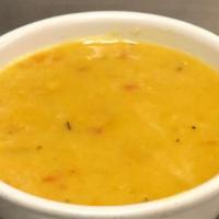 Lentil Soup · A traditional lentil soup delicately spiced.