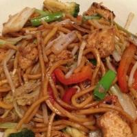 Thai Lo Mein Noodles
 · Stir-fried yellow noodles with carrots, bean sprouts, scallions, and red peppers in a tasty ...