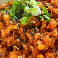 Chicken Bulgogi · Ground chicken with spicy korean sauce.