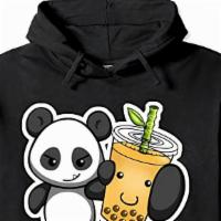 Panda Hoodie · Official mascot of Bobaddiction! Gray color for delivery only.