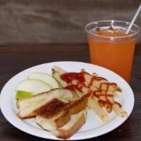 Kids Grilled Cheese · served with french fries and apple slices