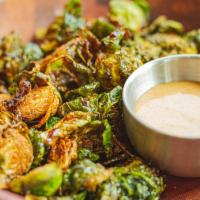Brussel Sprouts (V) · fried brussel sprouts with shishito aioli and sherry gastrique