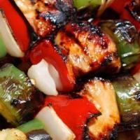 Boneless Chicken Kabob · Boneless Chicken marinated in Tikka spices, grilled in Tandoor oven with bell peppers and on...