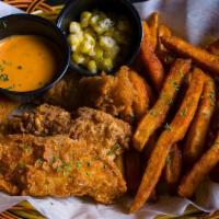 Catfish Basket · Served with Cajun fries and a choice of sauce.