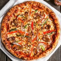 Spicy Italian · Spicy. Spicy Italian link sausage, crumbled Italian sausage, red onions, red and green bell ...