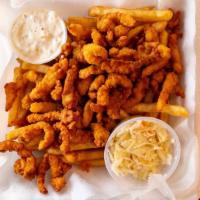 Clam Strip Dinner · Served with french fries coleslaw and tartar sauce.