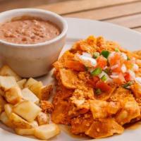 Vegan Tofu Migas Plate · A traditional Mexican breakfast turned vegan.  Made with Organic Non-GMO tofu scramble with ...