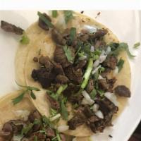 Tacos De Asada · Fajita or flat meat tacos. Consuming raw or undercooked meats, poultry, seafood, shellfish, ...