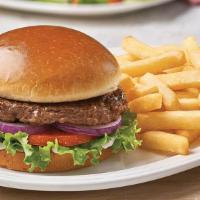 Burger Dinner · Lettuce, tomatoes, red onions and pickles.
